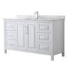 Wyndham Daria White Single Bath Vanity 60" With Countertop & Square Sink