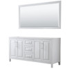Wyndham Daria White Double Bath Vanity 72" With 70" Mirror