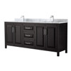 Wyndham Daria Dark Espresso Double Bath Vanity 80" With Countertop &square Sink