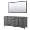 Wyndham Daria Dark Gray Double Bath Vanity 80" With 70" Mirror