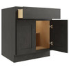 CNC CABINETRY 27" W 1 Drawer 2 Door Base Cabinet, Luxor Smoky Grey