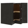 CNC CABINETRY 29 X 34.5 In. Luxor Left Square Corner Base Cabinet Lazy Susan (Smoky Grey)