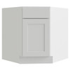 CNC CABINETRY 32 X 34.5 In. Luxor Right Diagonal Corner Sink Base Cabinet (White)