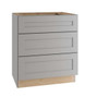 Express Shaker 30 In W X 24 In D X 34.5 In H Assembled Plywood Base Kitchen Cabinet In Veiled Gray With Drawers