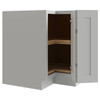 CNC CABINETRY Luxor 32.5" Lazy Susan Corner Cabinet, Ada, Right, Shaker Misty Grey