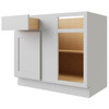 CNC CABINETRY Luxor 36" Blind Base Cabinet, Ada, Right Hinge, Shaker Misty Grey
