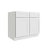 CNC CABINETRY Luxor 36" 2-Door Sink Base Cabinet, 5-Pc Drawer, Shaker White