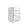 CNC CABINETRY Luxor 21" 3-Drawer Base Cabinet, 5-Pc Drawer, Shaker White