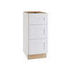 Newport 12 In. W X 24 In. D X 34.5 In. H Assembled Plywood Drawer Base Kitchen Cabinet In Pacific White With Soft Close