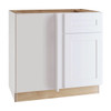 Newport 36 In. W X 24 In. D X 34.5 In. H Assembled Plywood Blind Base Kitchen Cabinet In Pacific White With Soft Close L