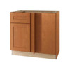 Newport 36 In. W X 24 In. D X 34.5 In. H Assembled Plywood Blind Base Kitchen Cabinet In Cinnamon With Soft Close RH