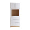 Newport 33 In. W X 24 In. D X 90 In. H Assembled Plywood Double Oven Kitchen Cabinet In Pacific White With Soft Close