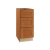Newport 15 In. W X 24 In. D X 34.5 In. H Assembled Plywood Drawer Base Kitchen Cabinet In Cinnamon With Soft Close