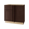 Newport 36 In. W X 24 In. D X 34.5 In. H Assembled Plywood Blind Base Kitchen Cabinet In Manganite With Soft Close RH