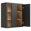 CNC CABINETRY 30" High Blind Wall Cabinet, Luxor Smoky Grey