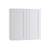 Express Shaker 33 In W X 12 In D X 30 In H Assembled Plywood Wall Kitchen Cabinet In Vesper White With Shelves