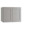 Express Shaker 24 In W X 12 In D X 18 In H Assembled Plywood Wall Bridge Kitchen Cabinet In Veiled Gray With Soft Close
