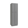 CNC CABINETRY Luxor Utility Cabinet, 4 Pull Out, 24"W X 90"H, Shaker Misty Grey