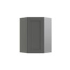 CNC CABINETRY Luxor Diagonal Corner Wall Cabinet, 24"W X 36"H, Shaker Misty Grey