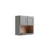 CNC CABINETRY Luxor Microwave Wall Cabinet, 30"W X 30"H X 12"D Shaker Misty Grey