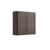 CNC CABINETRY Luxor 2-Door Wall Cabinet, 42"W X 30"H X 12"D, Shaker Espresso