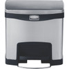 Rubbermaid Commercial Slim Jim 4 Gallon Front Step-On Stainless Steel Trash Can (Black)