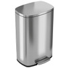 HLS Commercial 13.2 Gallon Stainless Steel Step Trash Can With Odor Filter