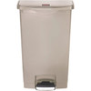 Rubbermaid Commercial Slim Jim 18 Gallon Front Step-On Resin Trash Can (Beige)