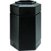 Commercial Zone Products Polytec 30 Gallon Hexagon Trash Can, Black
