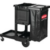 Rubbermaid Commercial Traditional Janitor Cleaning Cart W/ 24 Gallon Vinyl Bag (Black)