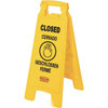 Rubbermaid Commercial 25 In. Multi-Lingual 2-Sided 'Closed' Sign (Yellow)