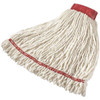 Rubbermaid Commercial Web Foot 24 Oz. Shrinkless Wet Mop Head, Looped-End, 5 In. Headband, White
