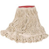 Rubbermaid Commercial Super Stitch 24 Oz. Cotton Blend Wet Mop Head, Looped-End, 1 In. Headband, White