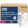 Tork Matic Extra Soft Hand Towel Roll, High Absorbency, Premium, White With Blue Leaf, H1 (6 Rolls X 300 Ft)