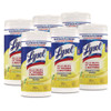 Disinfecting Wipes, 1-Ply, 7 X 7.25, Lemon And Lime Blossom, White, 80 Wipes/Canister, 6 Canisters/Carton