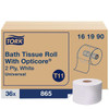 Tork Opticore Mid-Size Toilet Paper Roll, Universal, 2-Ply, White, T11 (36 Rolls X 865 Sheets)