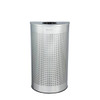 Alpine Industries 12 Gal Ss Perforated Half Round Decorative Trash Can 359477