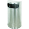 Rubbermaid Commercial 9 Gallon Half-Round Flat Top Stainless Steel Trash Can