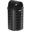 Suncast Commercial 35 Gallon Metal Round Roto Molded Lid Trash Can (Black)