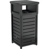 Suncast Commercial 30 Gallon Metal Square 2-Way Lid Trash Can (Black)