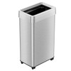 HLS Commercial 18 Gallon Stainless Steel Rectangular Open Top Trash Can With Wheels And Odor Filters