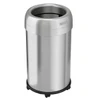 HLS Commercial 13 Gallon Stainless Steel Round Open Top Trash Can With Wheels And Odor Filters