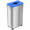 HLS Commercial 21 Gallon Stainless Steel Rectangular Open Top Recycle Bin With Wheels And Odor Filters