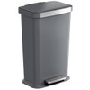 HLS Commercial 13.2 G / 50 Liter Gray Plastic Step Pedal Trash Can With Odor Filter