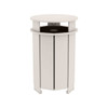 Ledge Lounger Mainstay Industrial Round Trash Bin And Liner-Cloud