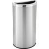 Commercial Zone Products 8 Gallon Half-Moon Stainless Steel Trash Can