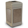 Commercial Zone Products 42 Gallon Stonetec Trash Can W/ Riverstone Paneled (Beige)