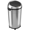 HLS Commercial 23 Gallon Stainless Steel Round Sensor Trash Can With Wheels And Odor Filter