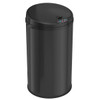 HLS Commercial 8 Gallon Black Stainless Steel Round Sensor Trash Can With Odor Filter