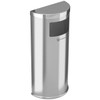 HLS Commercial 9 Gallon Stainless Steel Half-Round Side-Entry Trash Can With Wall Mount